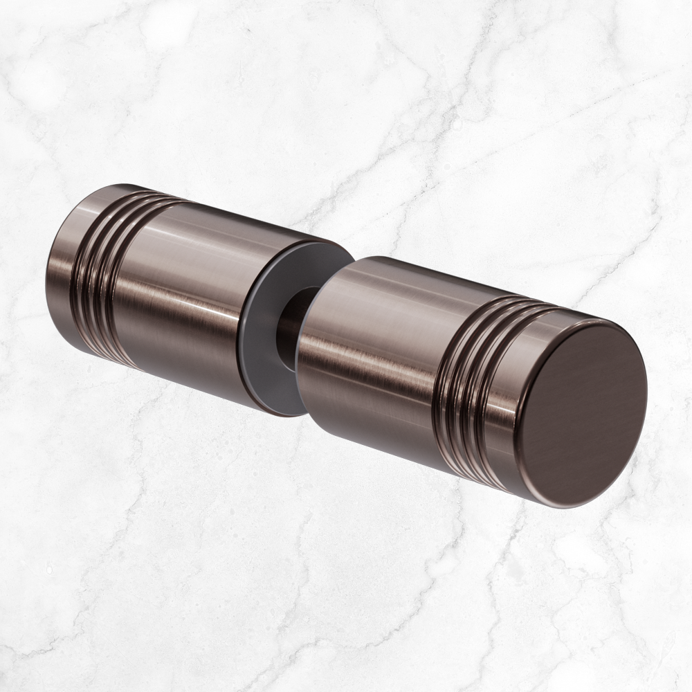 Round Shower Knob Brushed Bronze