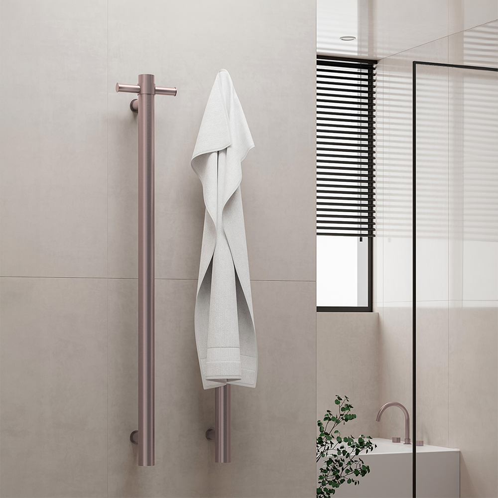 Non-Heated Vertical Towel Rail Brushed Bronze