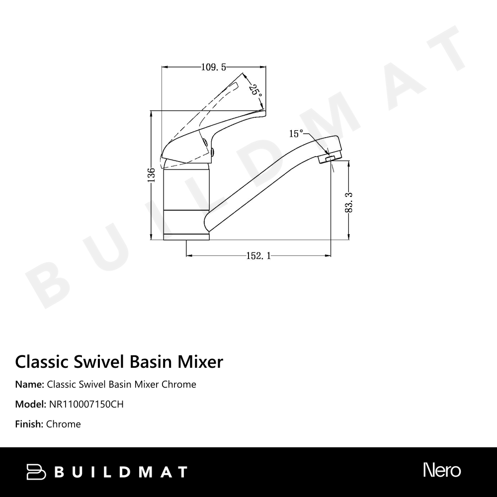 Classic Swivel Basin Mixer Chrome