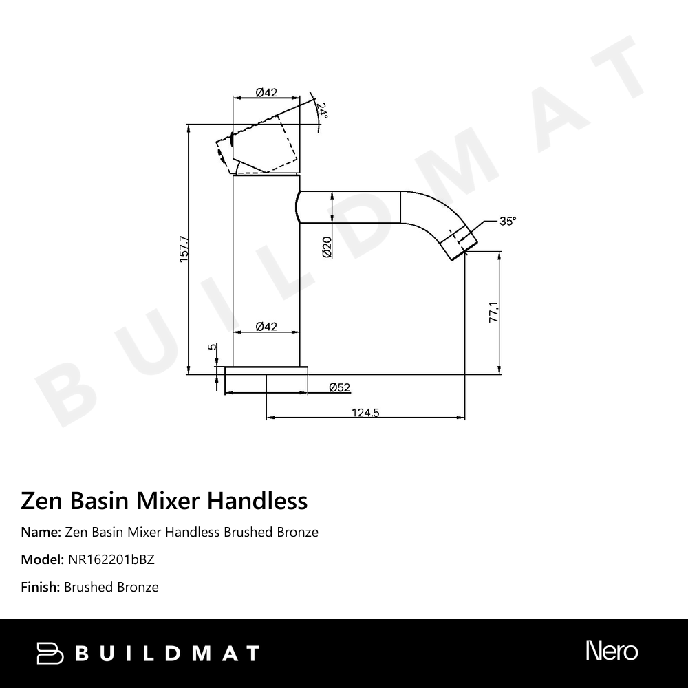 Zen Basin Mixer Handless Brushed Bronze