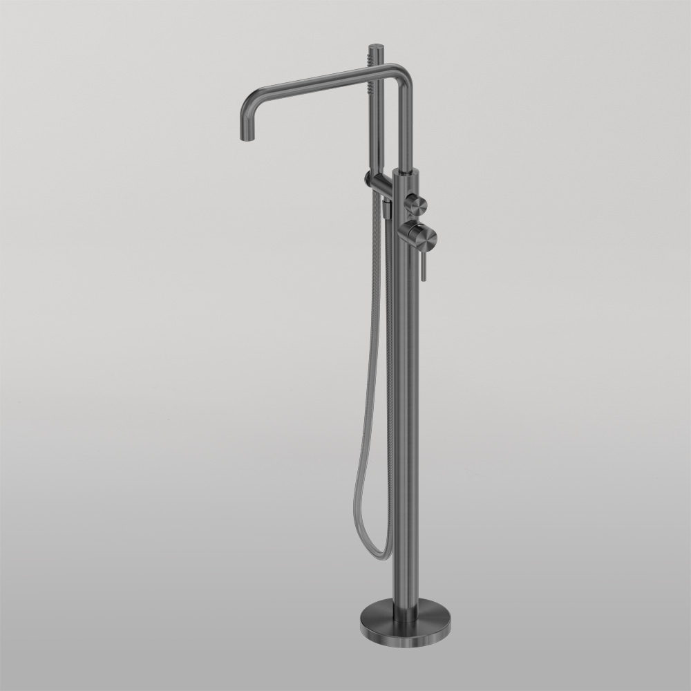 Zen Freestanding Bath Mixer With Outdoor Shower Hose Graphite