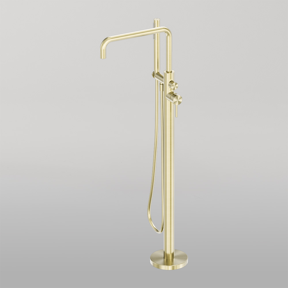 Zen Freestanding Bath Mixer Brushed Gold