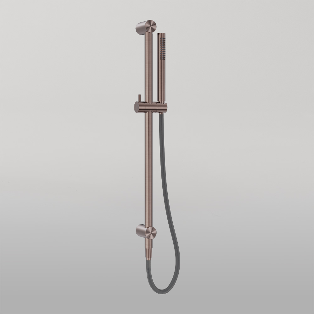 Zen Shower Rail With Outdoor Shower Hose Brushed Bronze