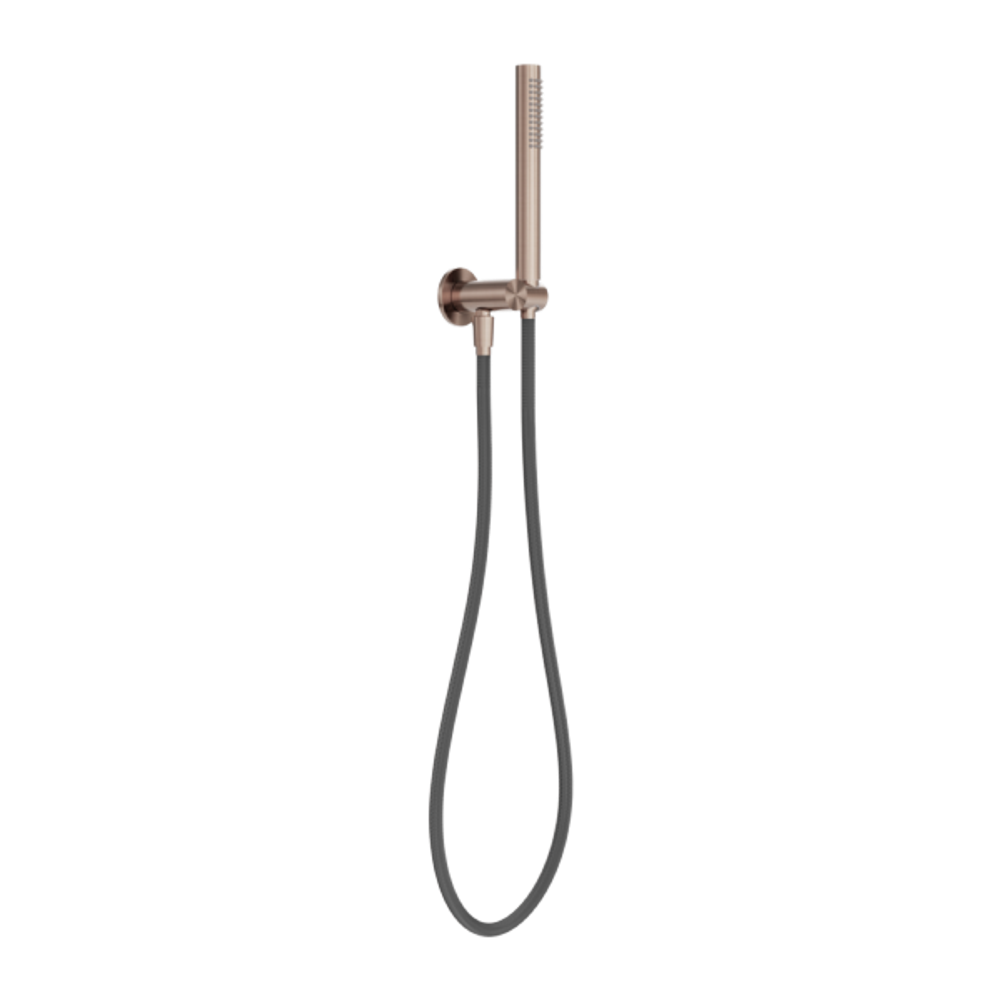 Zen Shower On Bracket With Outdoor Shower Hose Brushed Bronze