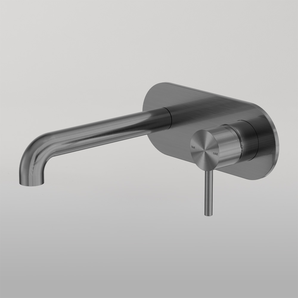 Zen Wall Basin/Bath Mixer 185mm Spout Graphite