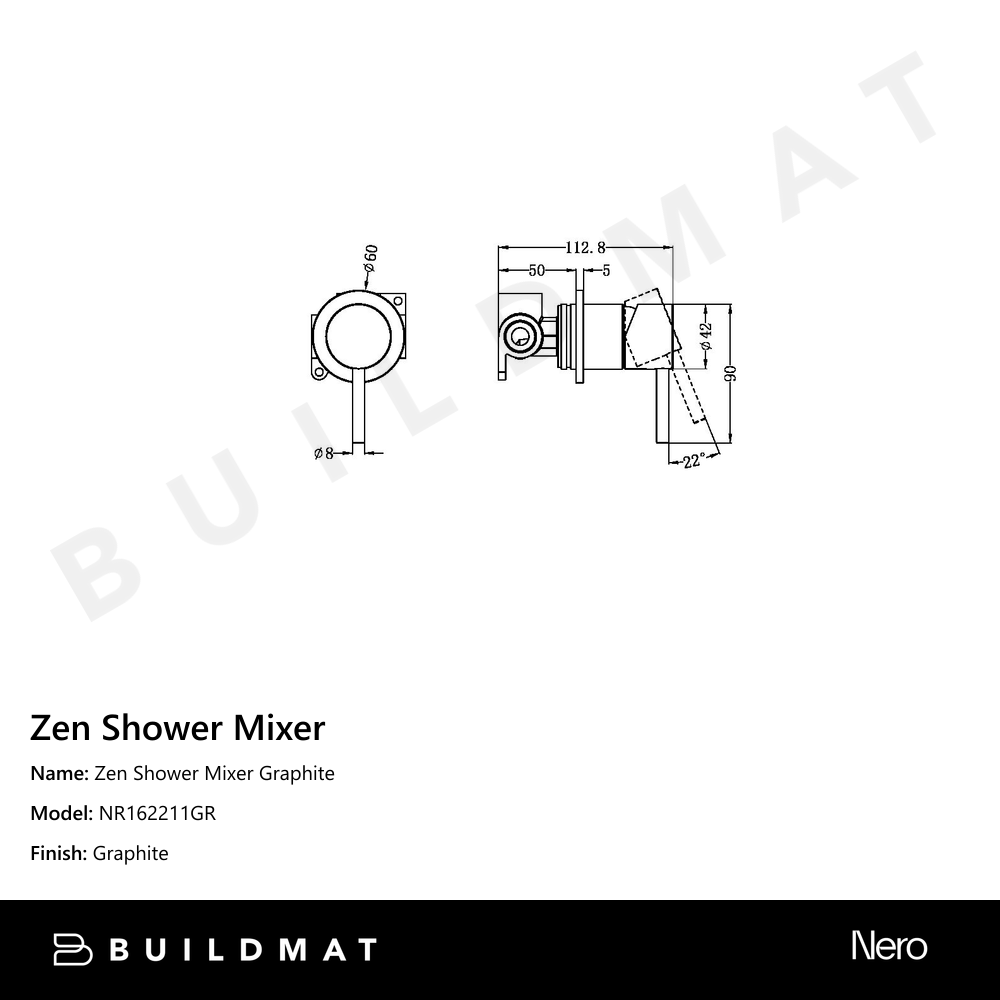 Zen Shower Mixer Graphite