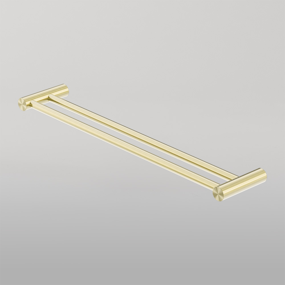 Zen Double Towel Rail 800mm Brushed Gold