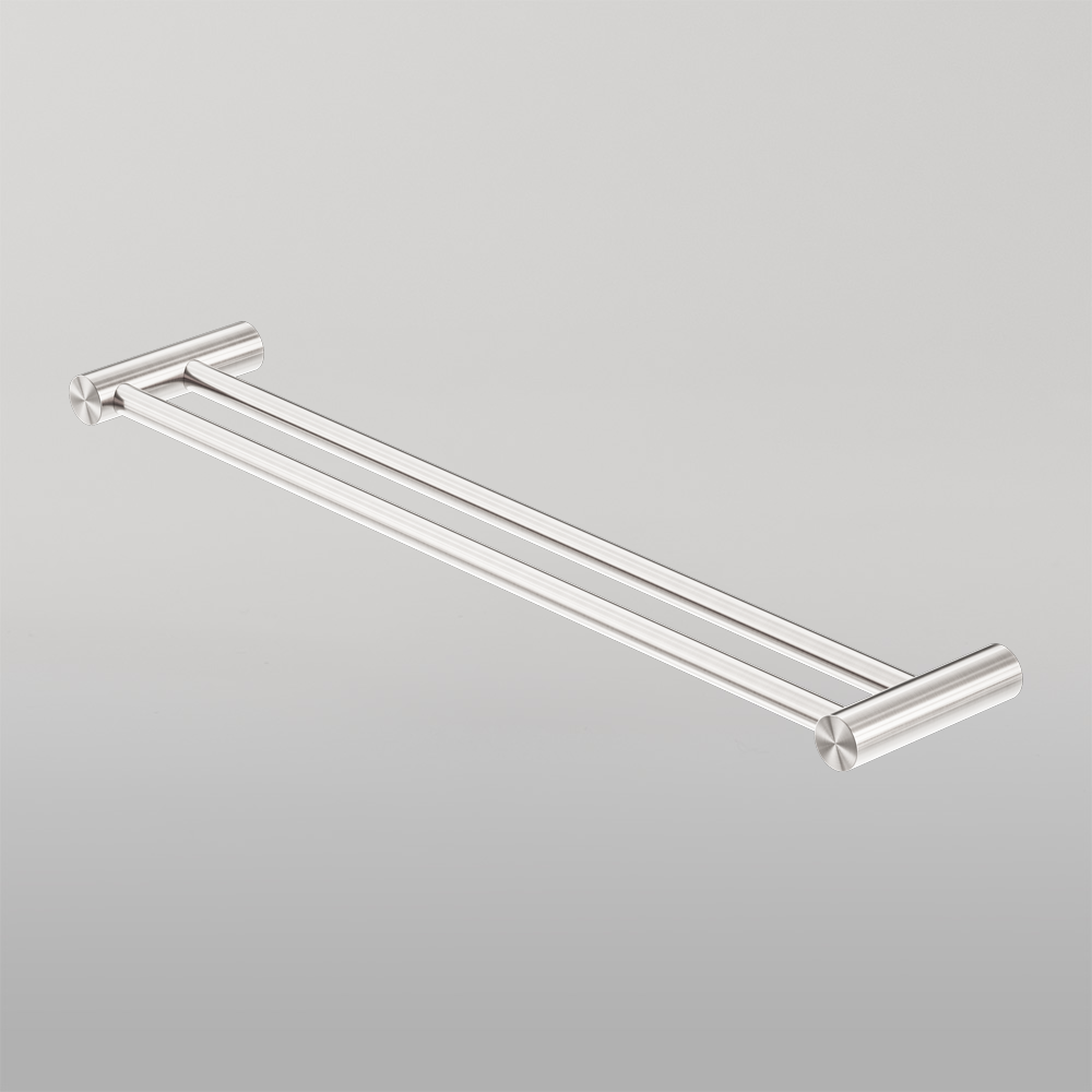 Zen Double Towel Rail 800mm Brushed Nickel