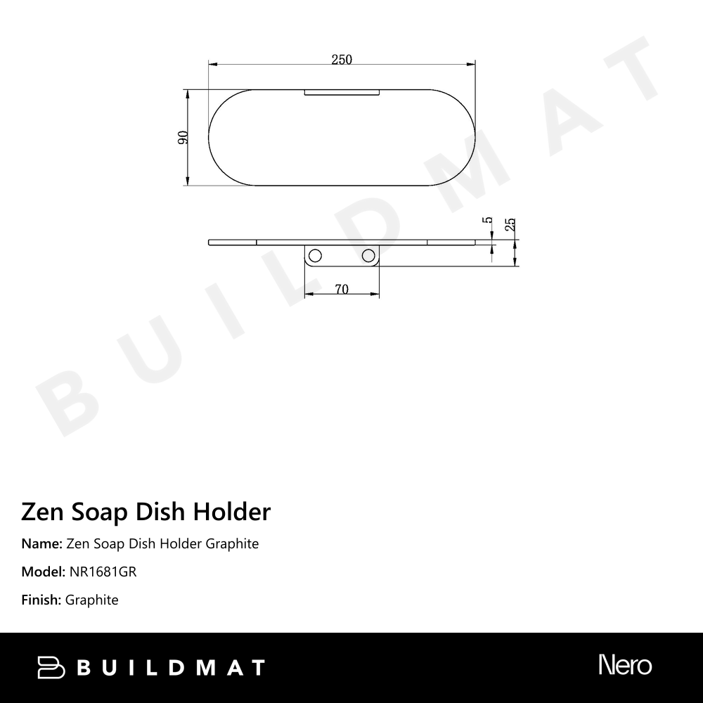 Zen Soap Dish Holder Graphite