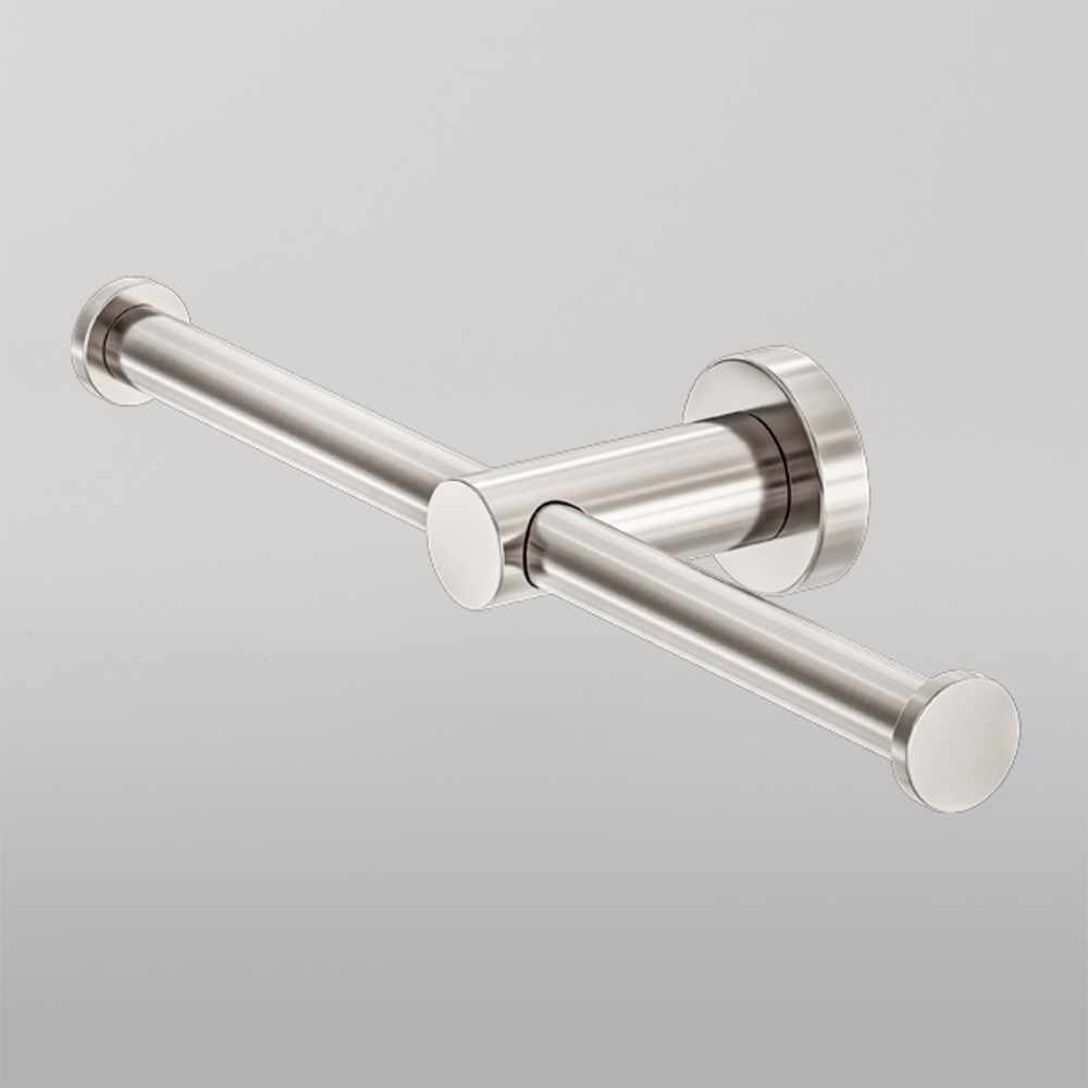 Mecca Double Toilet Roll Holder Brushed Nickel