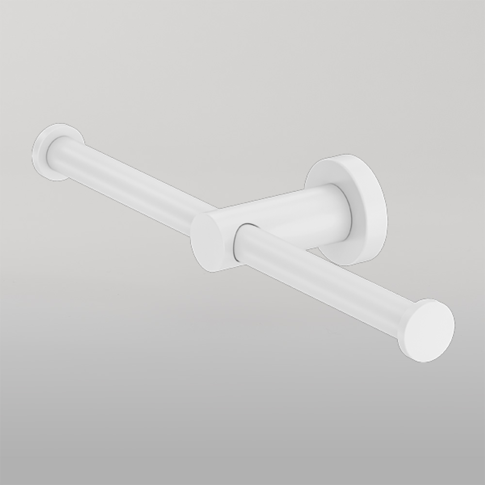 Mecca Double Toilet Roll Holder Matte White