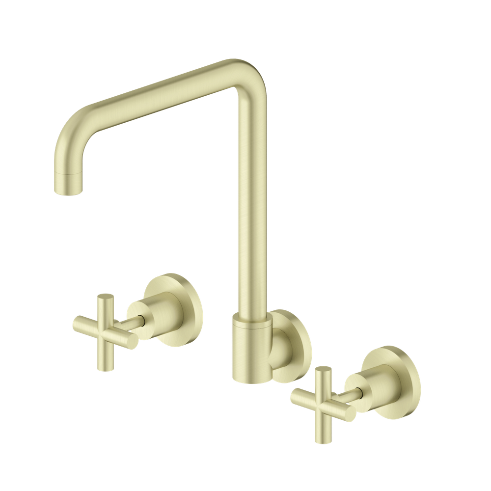 X Plus Wall Kitchen Set Swivel Spout Brushed Gold