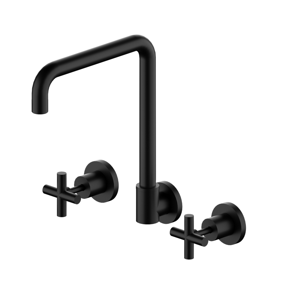 X Plus Wall Kitchen Set Swivel Spout Matte Black