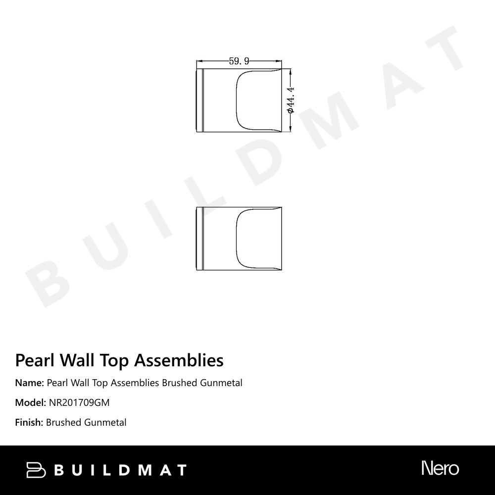 Pearl Wall Top Assemblies Gun Metal