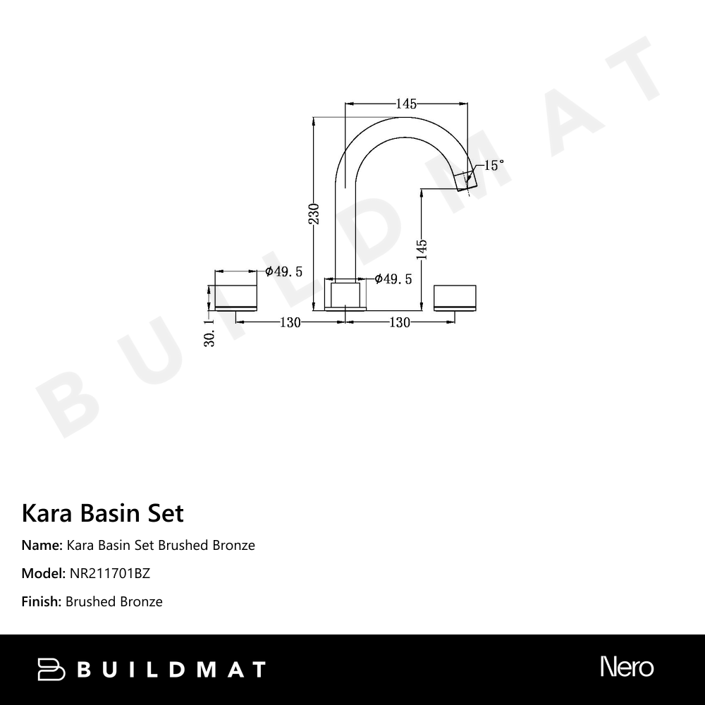 Kara Basin Set Brushed Bronze