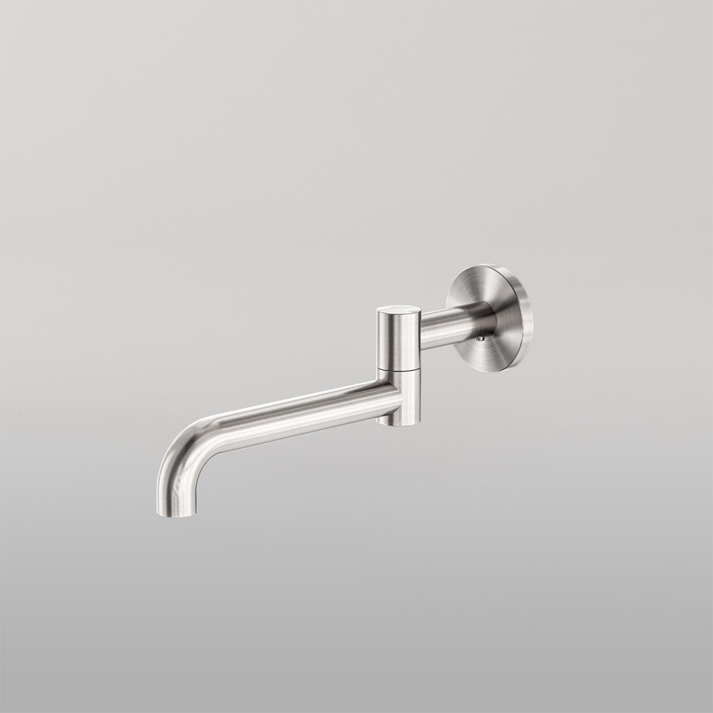 Mecca Wall Mounted Swivel Basin/Bath Spout Only 225mm Brushed Nickel