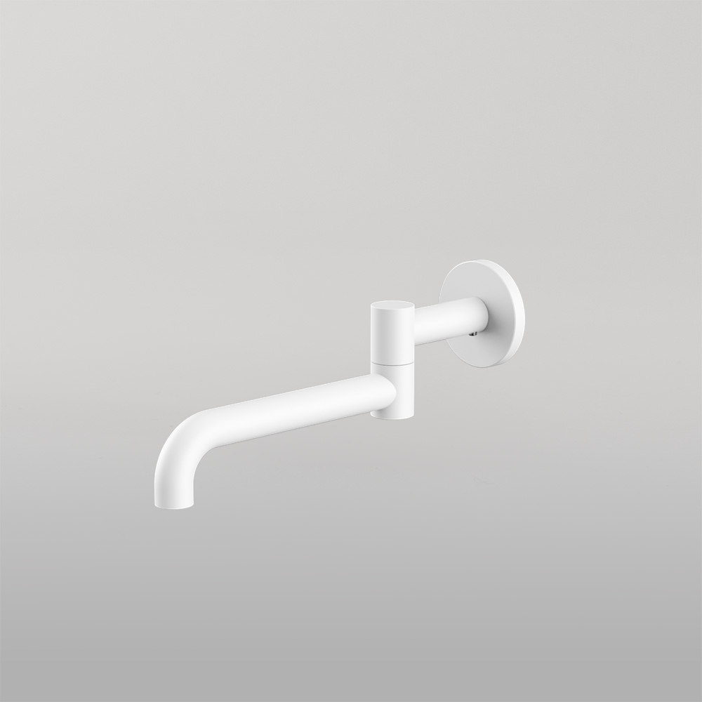 Mecca Wall Mounted Swivel Basin/Bath Spout Only 225mm Matte White