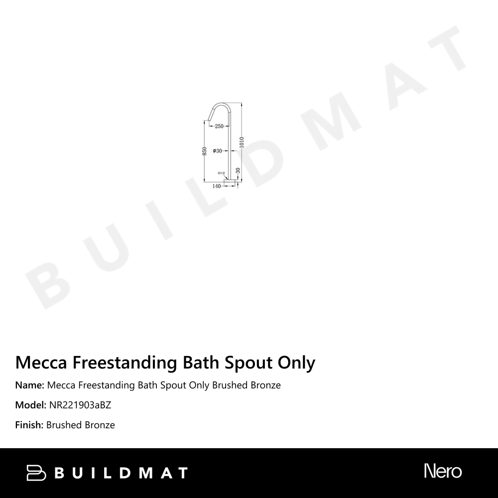 Mecca Freestanding Bath Spout Only Brushed Bronze