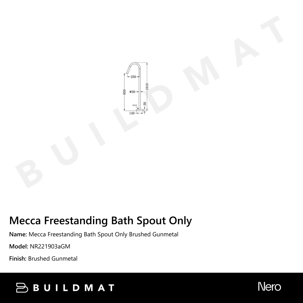 Mecca Freestanding Bath Spout Only Gun Metal