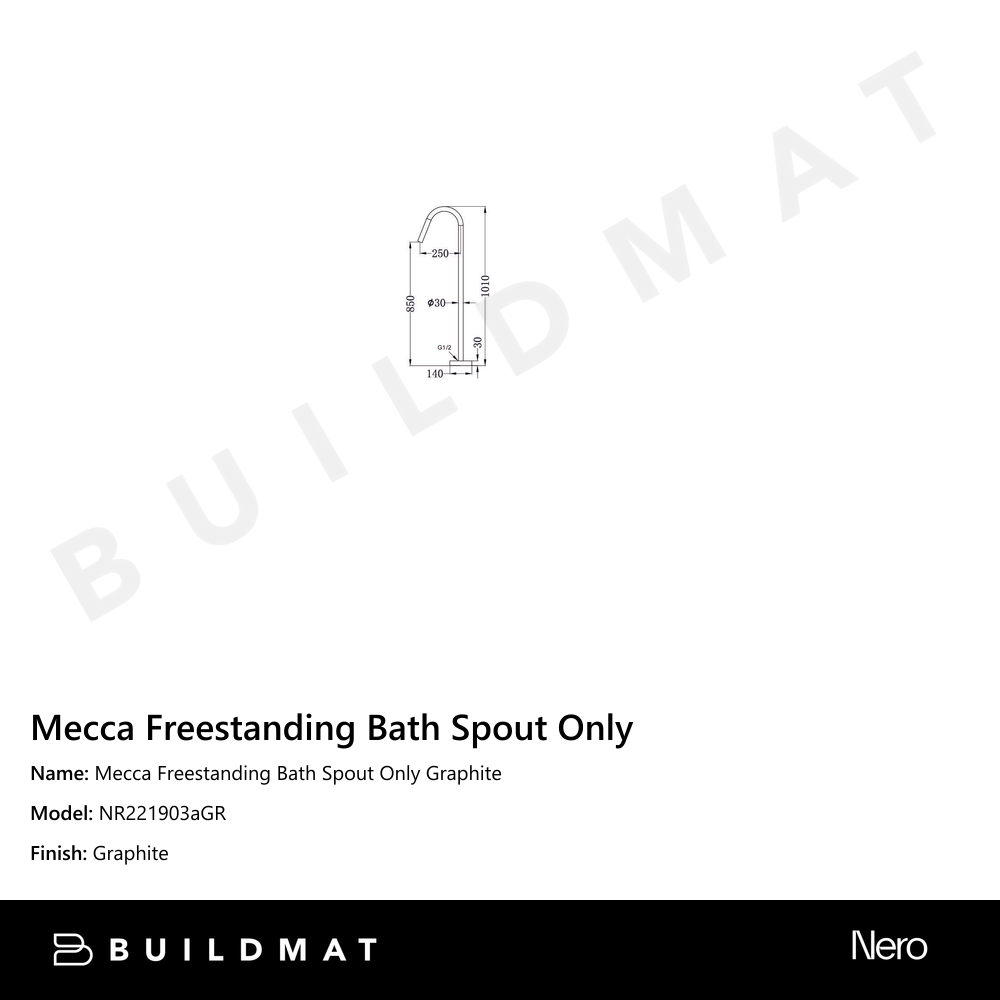 Mecca Freestanding Bath Spout Only Graphite