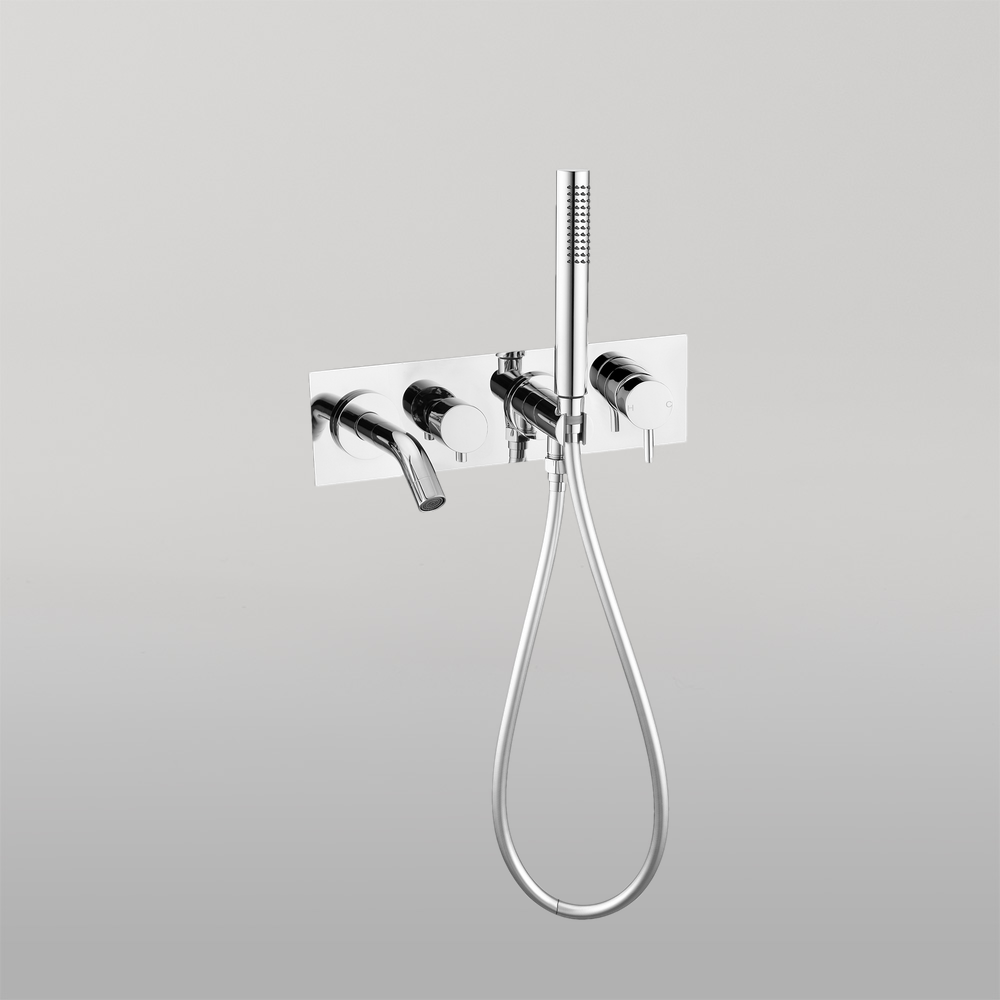 Mecca Wall Mount Bath Mixer With Hand Shower Chrome