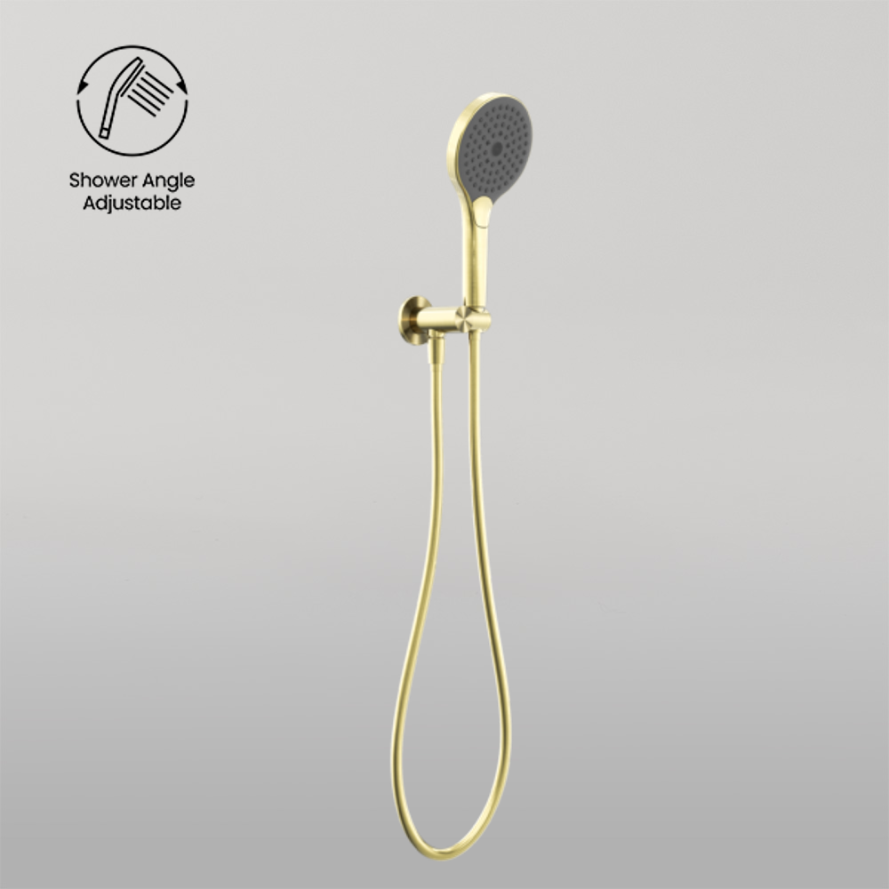 Mecca Shower Bracket With Air Shower II Brushed Gold