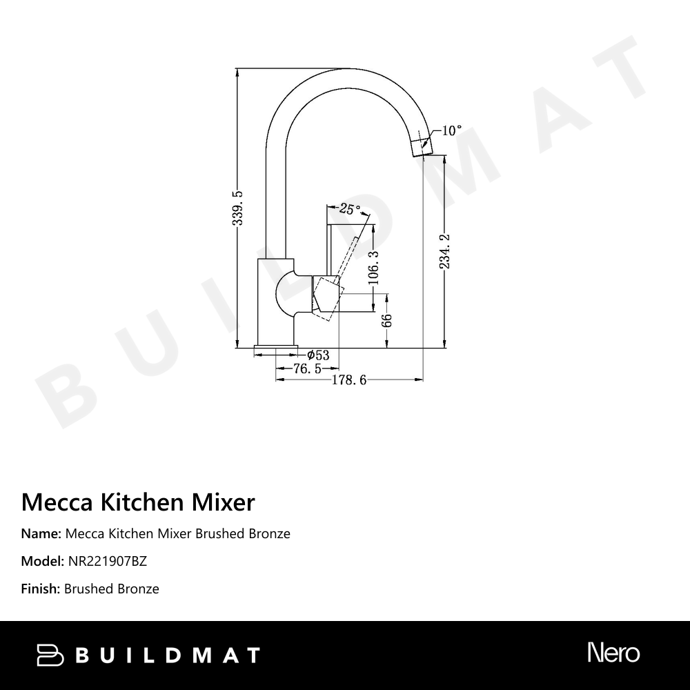 Mecca Kitchen Mixer Brushed Bronze