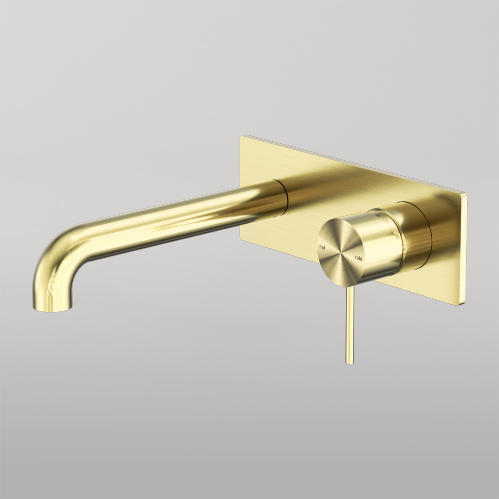 Mecca Wall Basin/Bath Mixer 120mm Brushed Gold