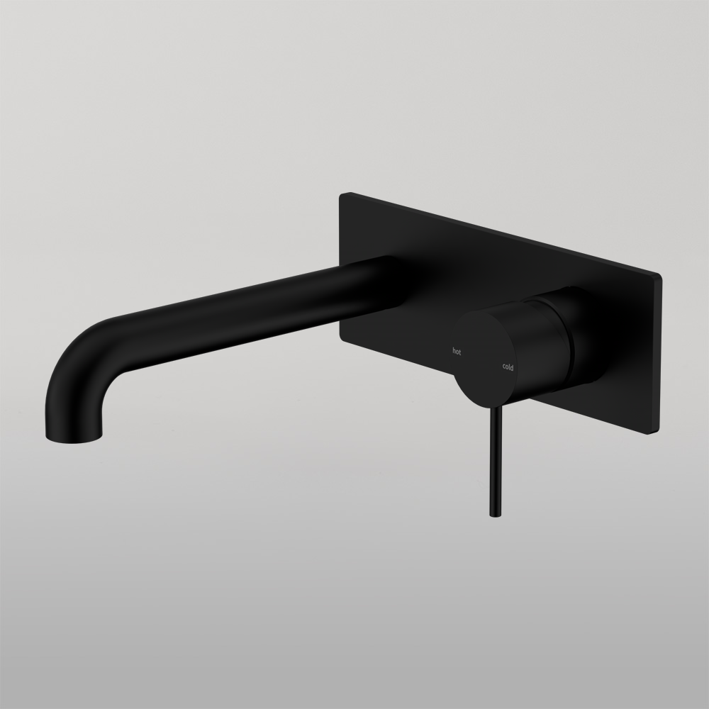 Mecca Wall Basin/Bath Mixer 120mm Matte Black