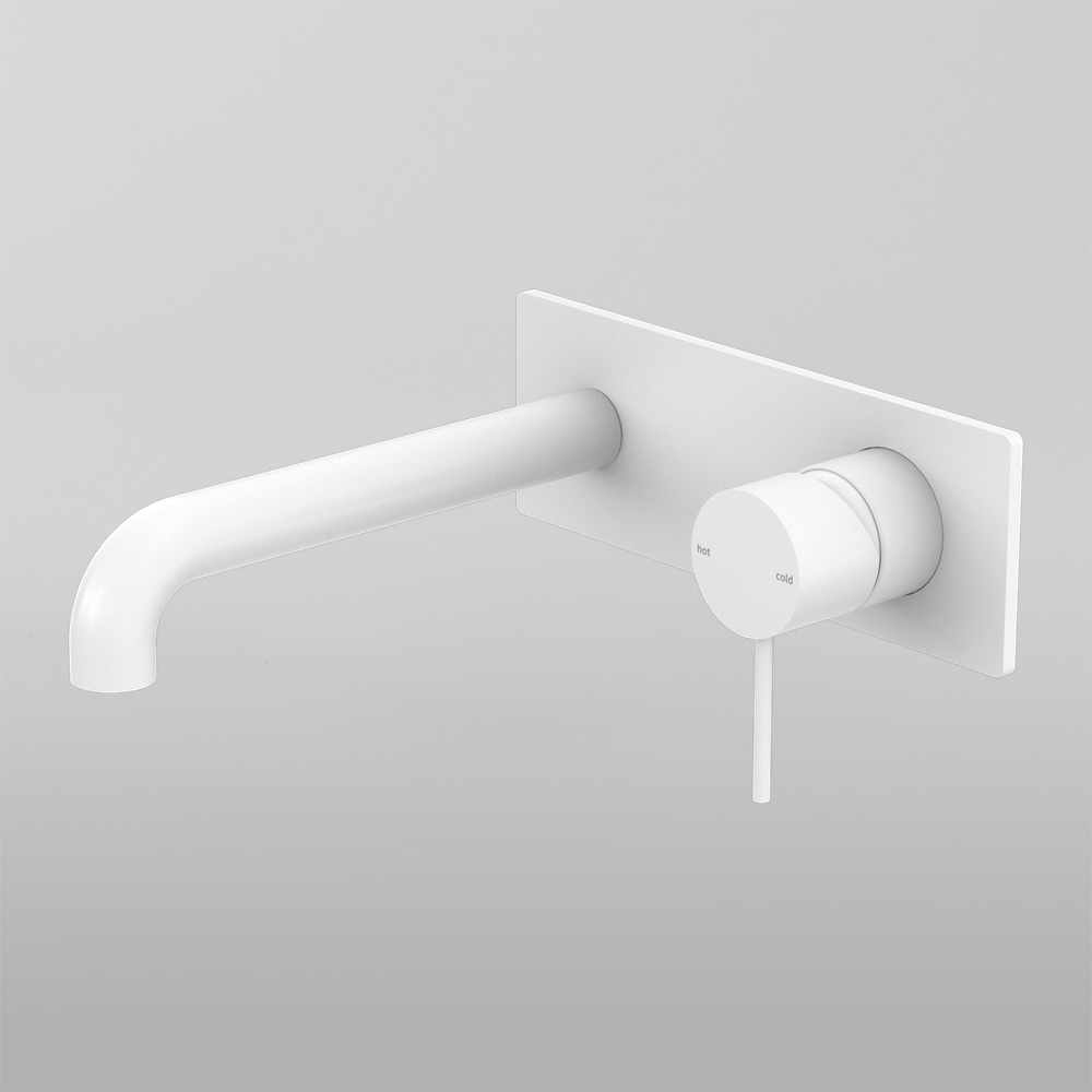 Mecca Wall Basin/Bath Mixer 120mm Matte White