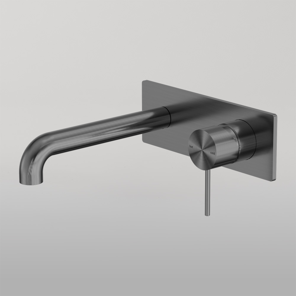 Mecca Wall Basin/Bath Mixer 185mm Gun Metal