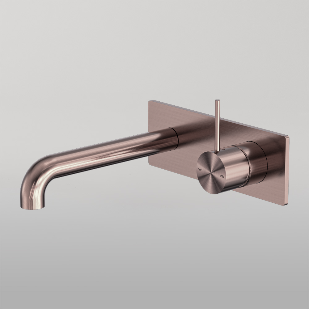 Mecca Wall Basin/Bath Mixer Handle Up 120mm Brushed Bronze