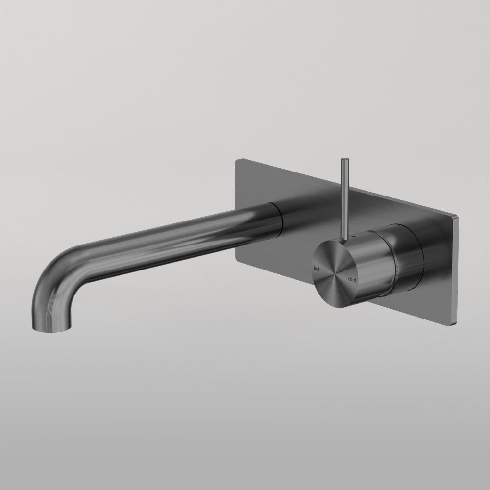 Mecca Wall Basin/Bath Mixer Handle Up 120mm Gun Metal