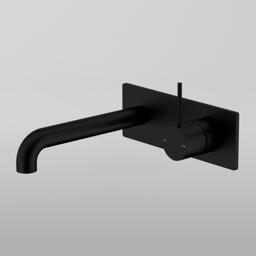 Mecca Wall Basin/Bath Mixer Handle Up 120mm Matte Black