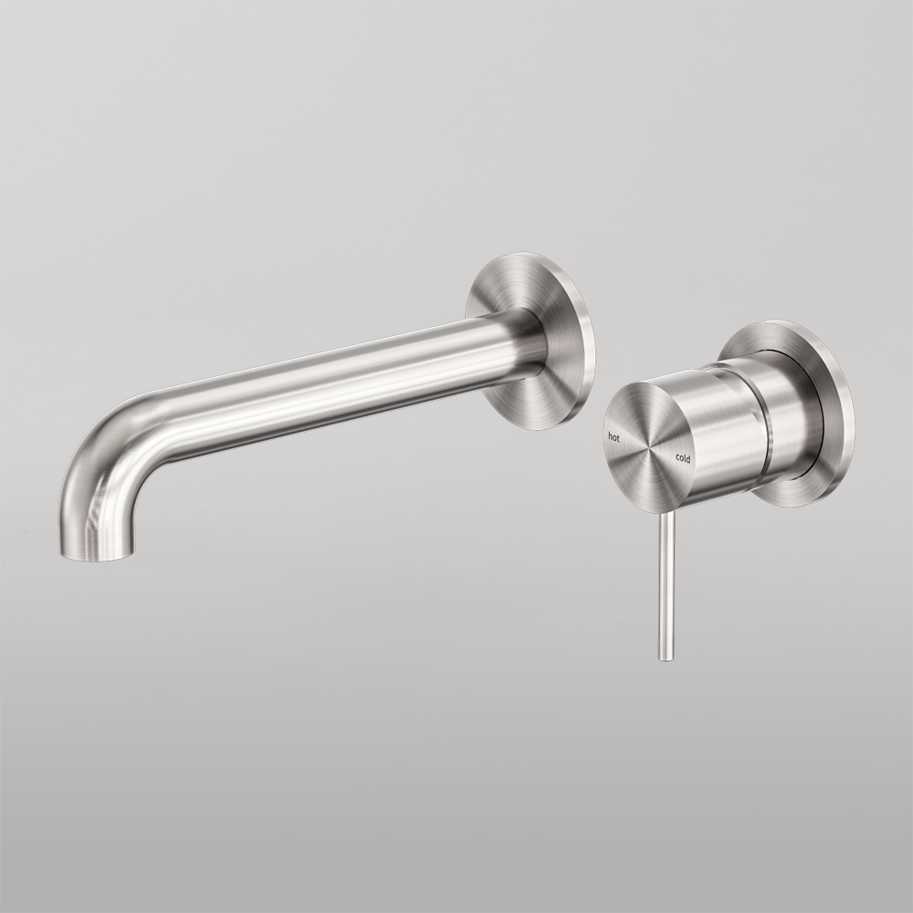 Mecca Wall Basin/Bath Mixer Separate Back Plate 120mm Brushed Nickel