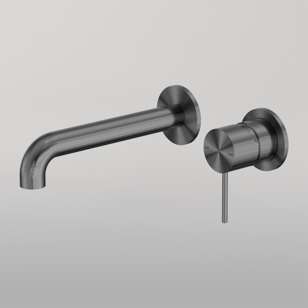 Mecca Wall Basin/Bath Mixer Separate Back Plate 120mm Gun Metal