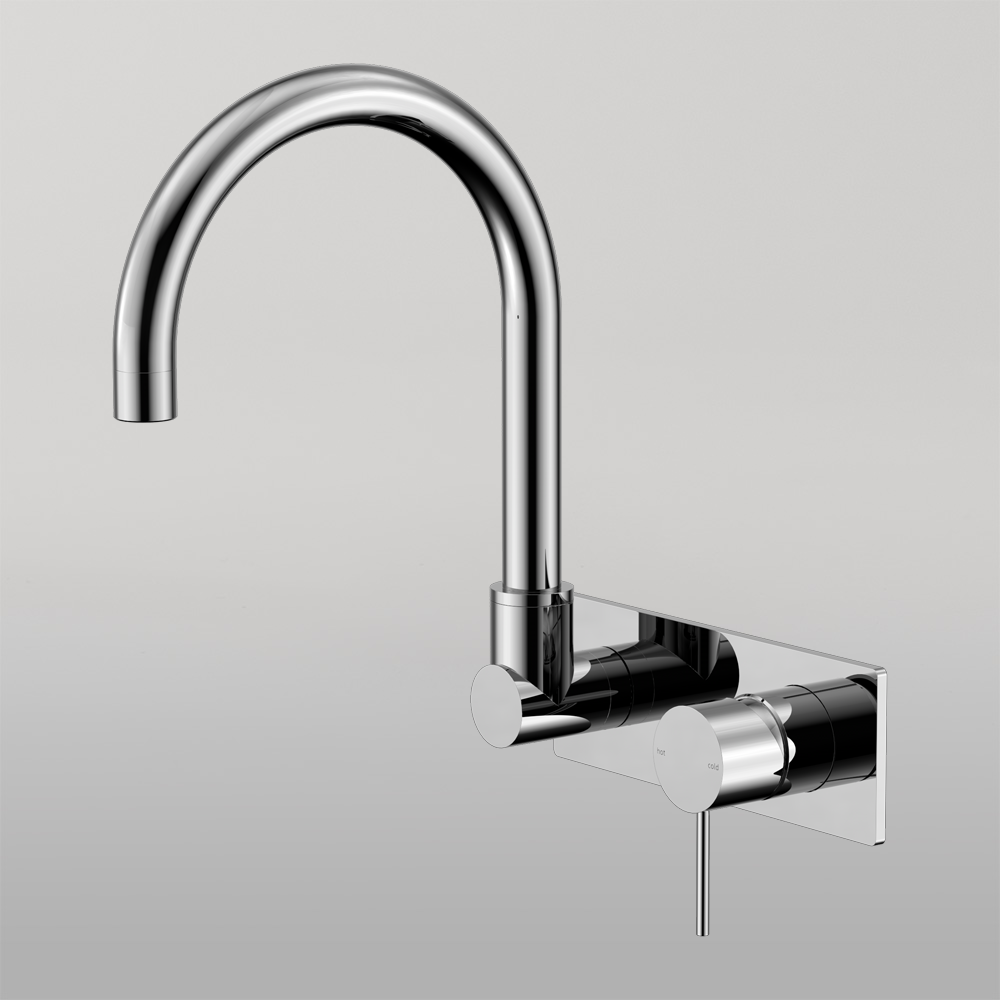 Mecca Wall Basin/Bath Mixer Swivel Spout Chrome