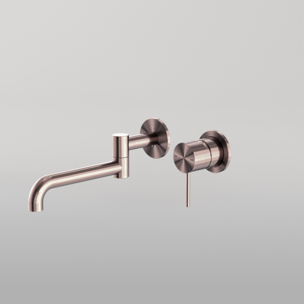 Mecca Wall Basin/Bath Mixer Swivel Spout 225mm Brushed Bronze