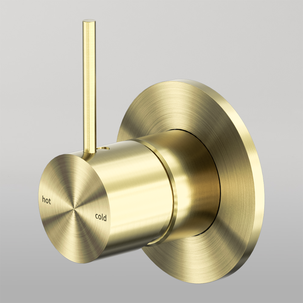 Mecca Shower Mixer Handle Up 80mm Plate Brushed Gold