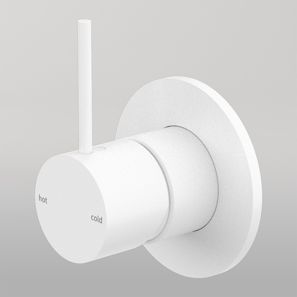 Mecca Shower Mixer Handle Up 80mm Plate Matte White