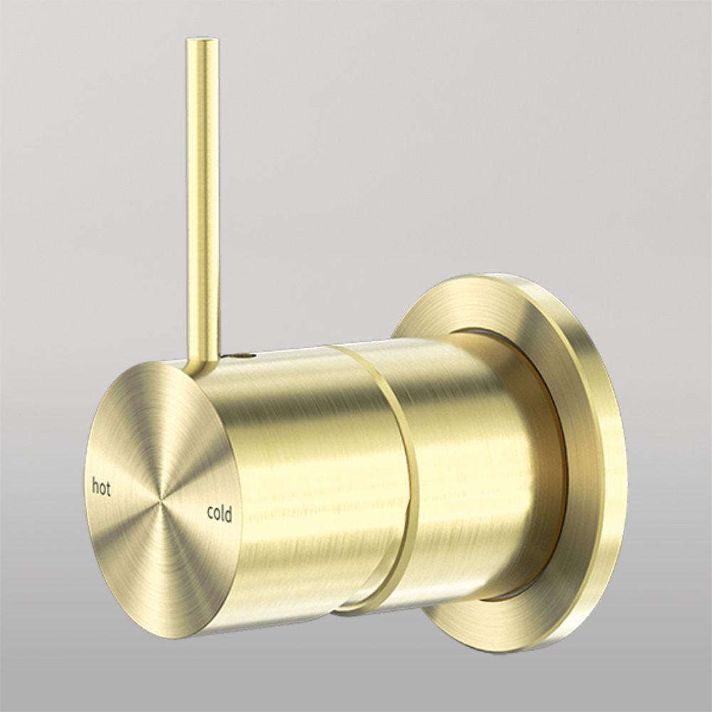 Mecca Shower Mixer 60mm Handle Up Plate Brushed Gold