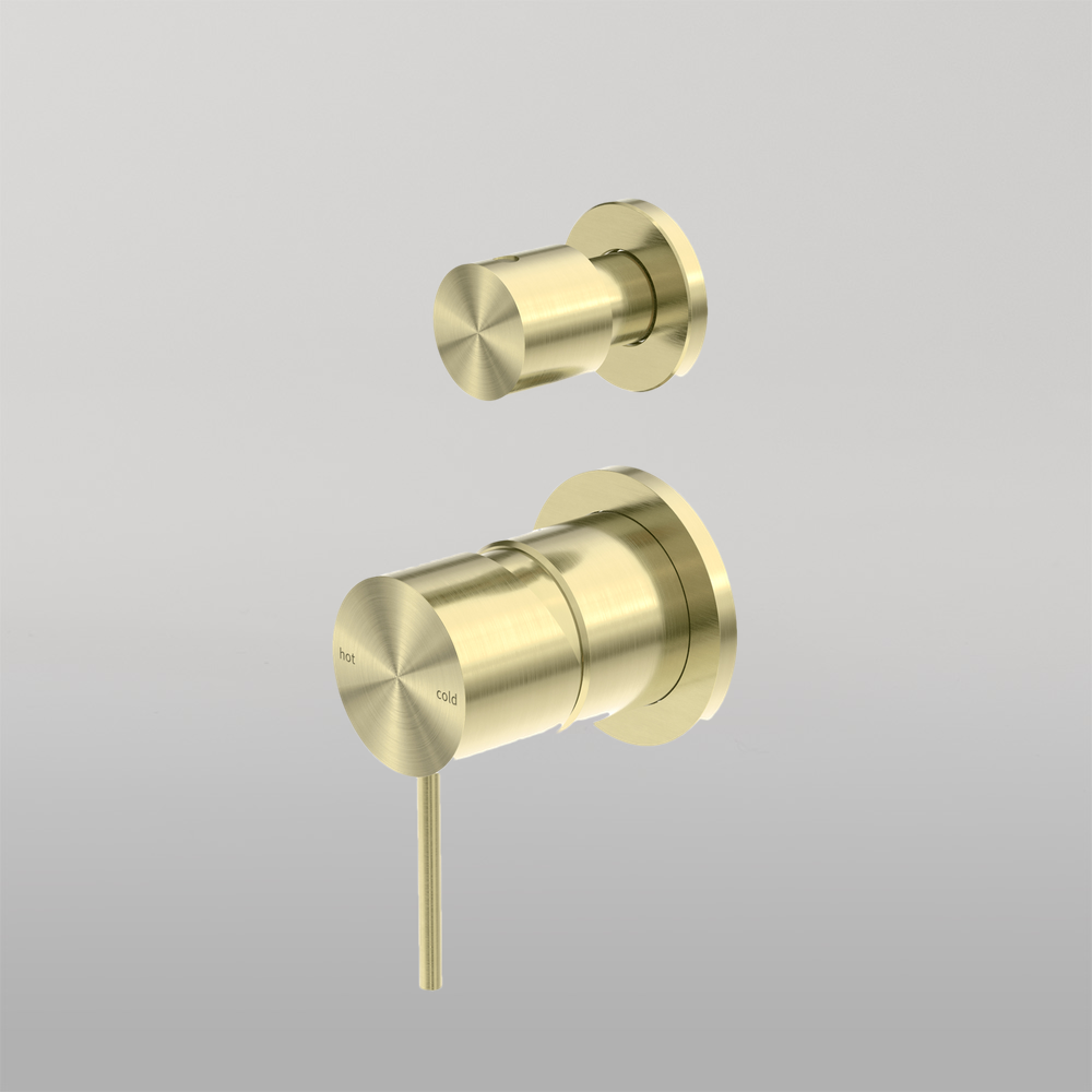 Mecca Shower Mixer With Divertor Separate Back Plate Brushed Gold