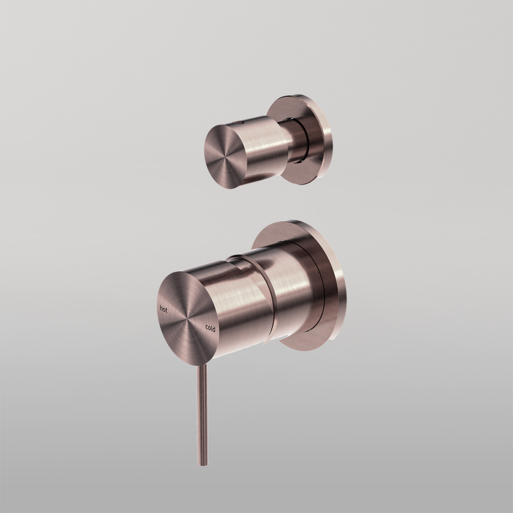 Mecca Shower Mixer With Divertor Separate Back Plate Brushed Bronze