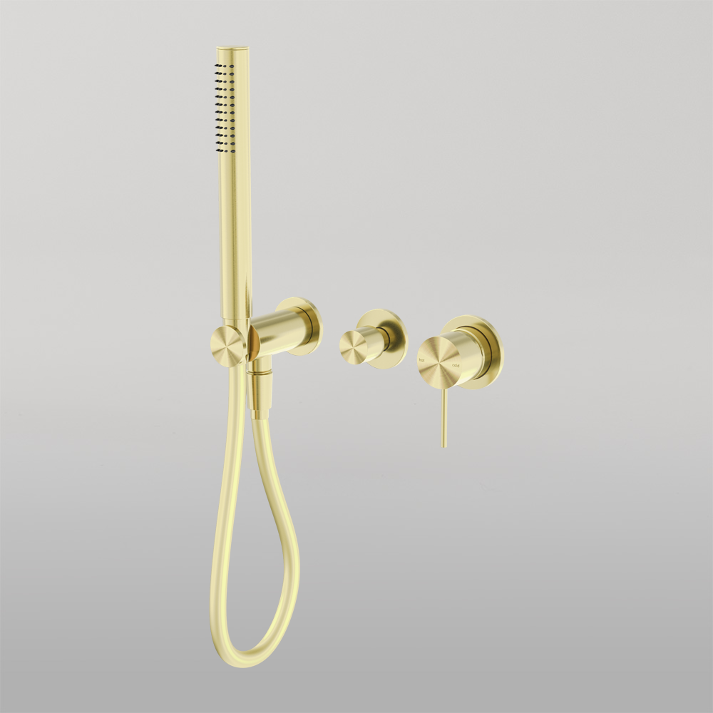 Mecca Shower Mixer Divertor System Separate Back Plate Brushed Gold