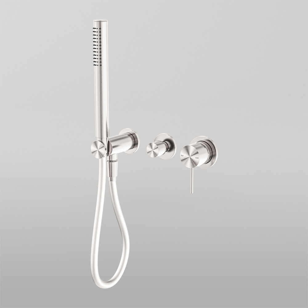 Mecca Shower Mixer Divertor System Separate Back Plate Brushed Nickel