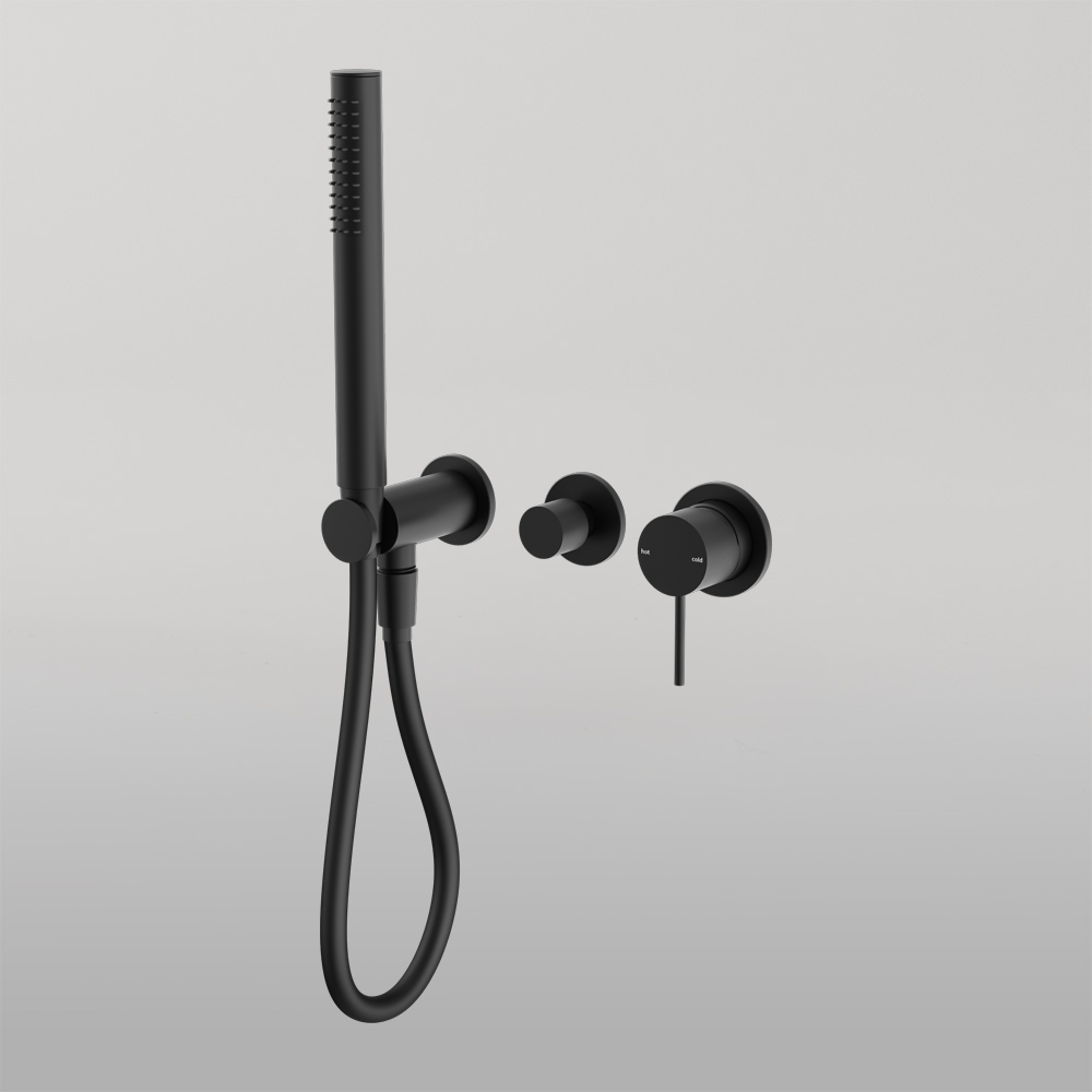 Mecca Shower Mixer Divertor System Separate Back Plate Matte Black