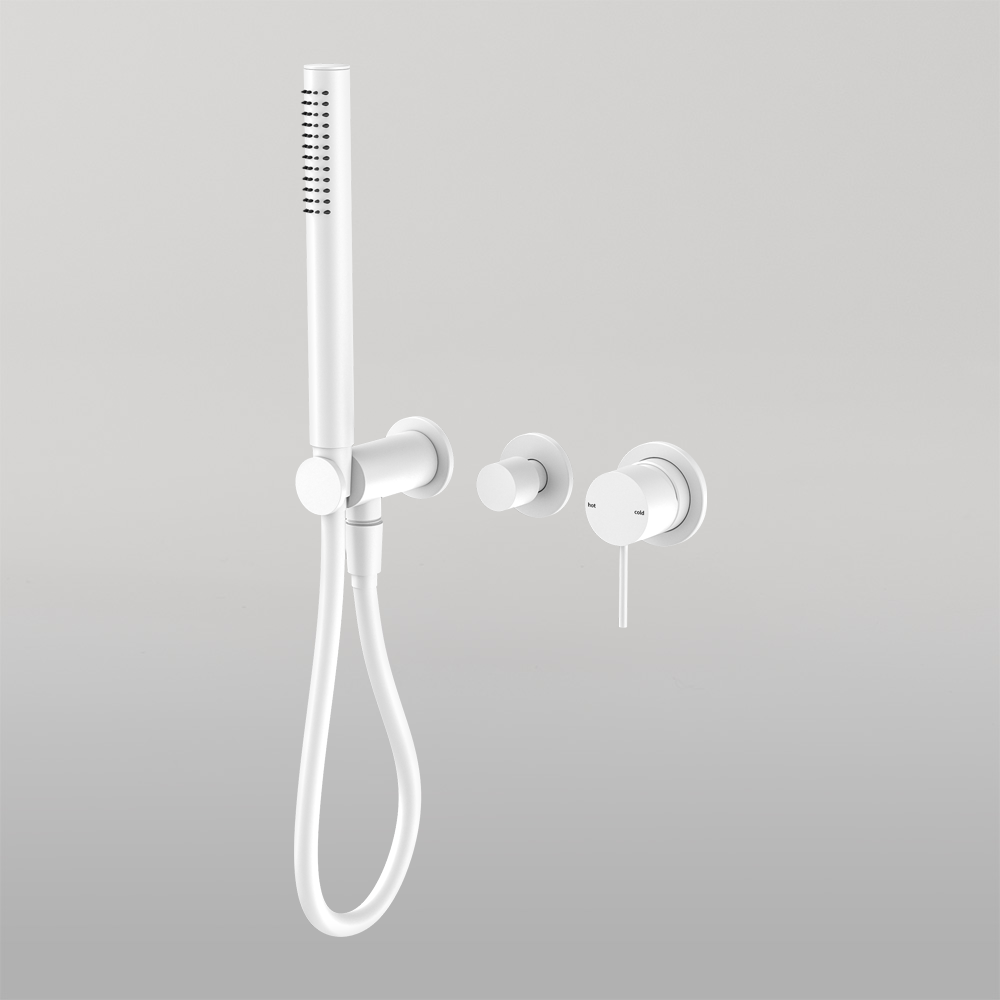 Mecca Shower Mixer Divertor System Separate Back Plate Matte White