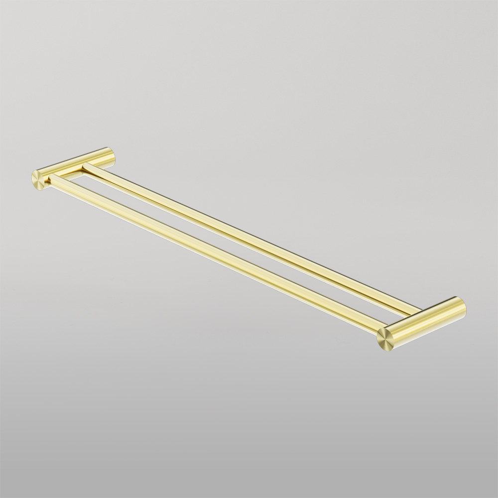 New Mecca Double Towel Rail 600mm Brushed Gold