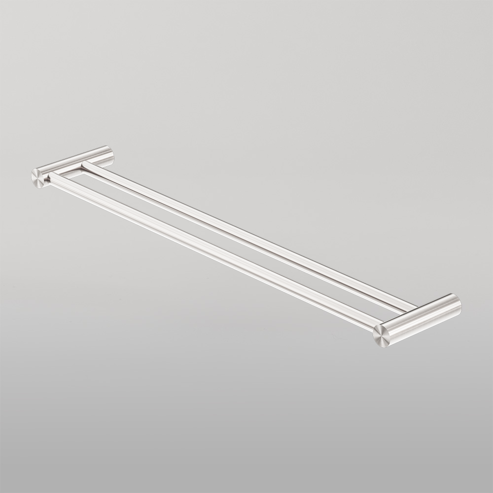 New Mecca Double Towel Rail 600mm Brushed Nickel