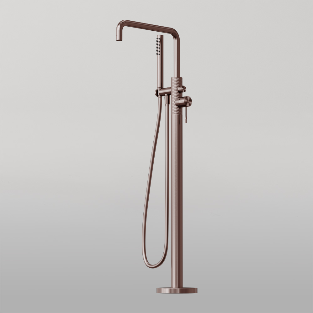 Opal Freestanding Bath Mixer With Hand Shower Brushed Bronze